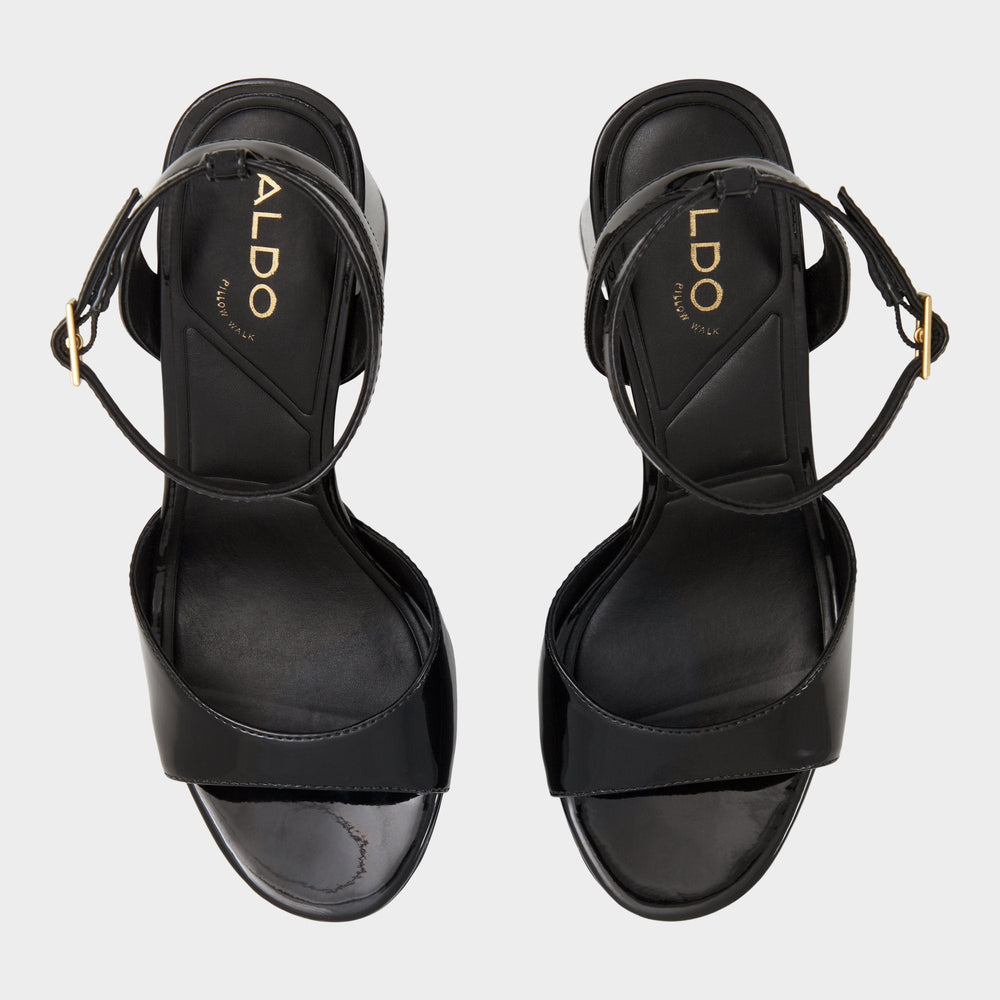 Aldo Valoria Black Women's Platform sandals - Strappy heeled sandal, Platform Black