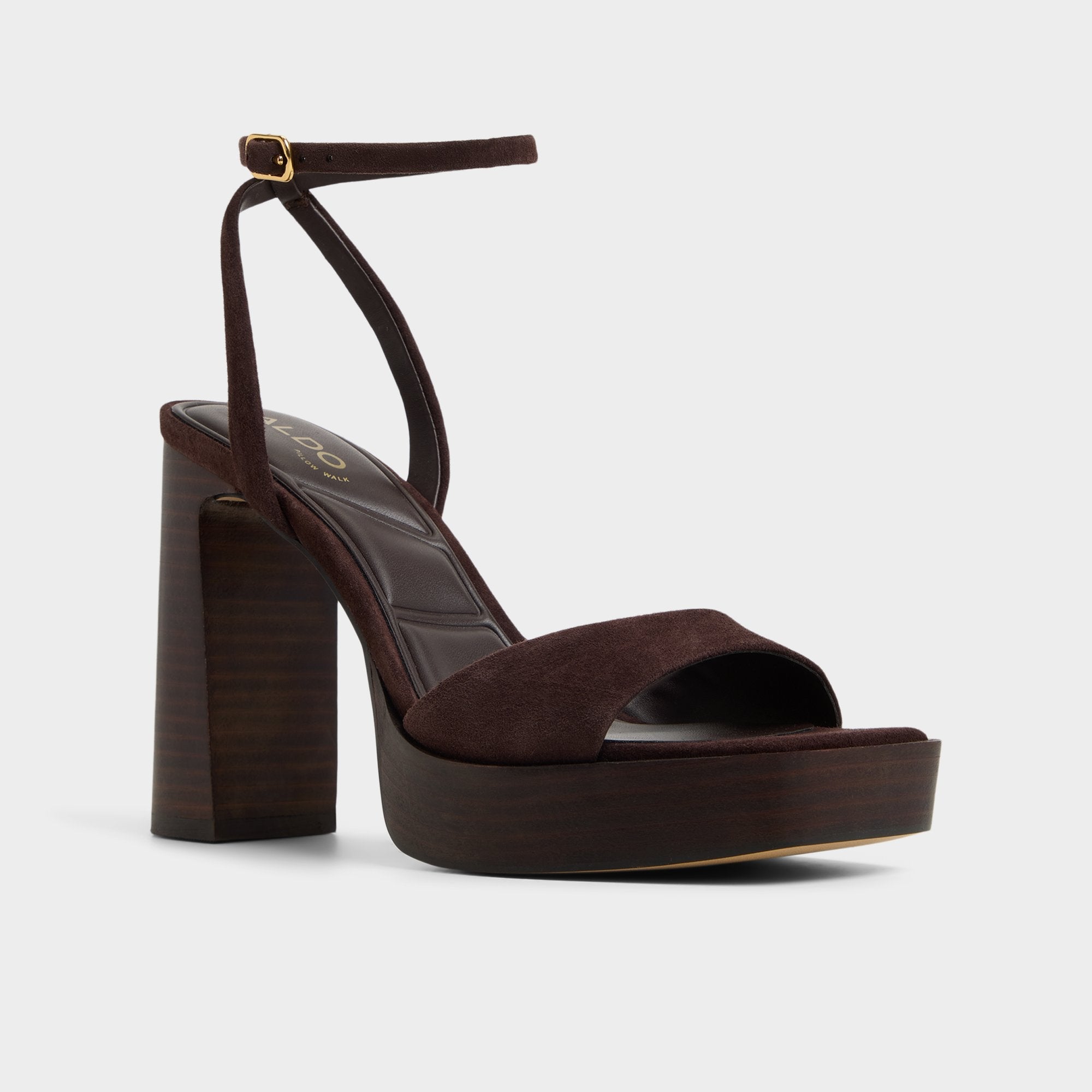 Aldo Lothon Dark Brown Women's Platform sandals - Strappy heeled sandal, Platform Dark brown