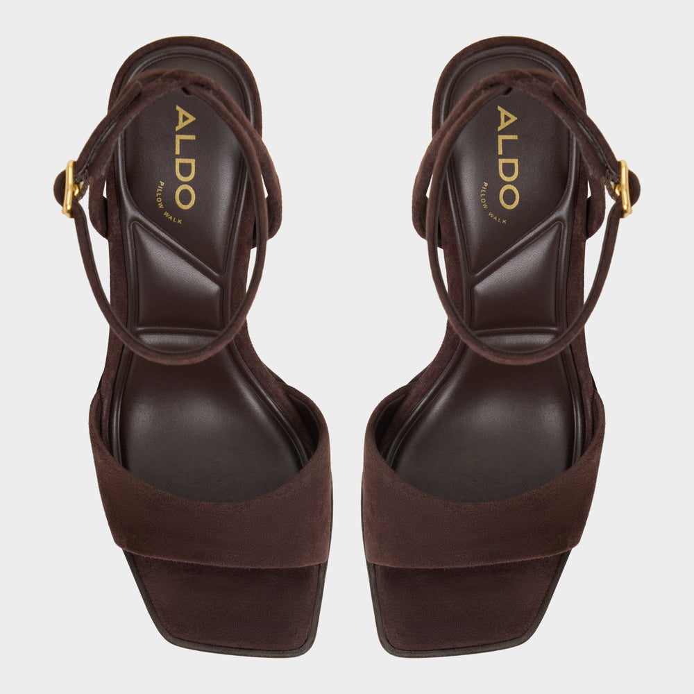 Aldo Lothon Dark Brown Women's Platform sandals - Strappy heeled sandal, Platform Dark brown