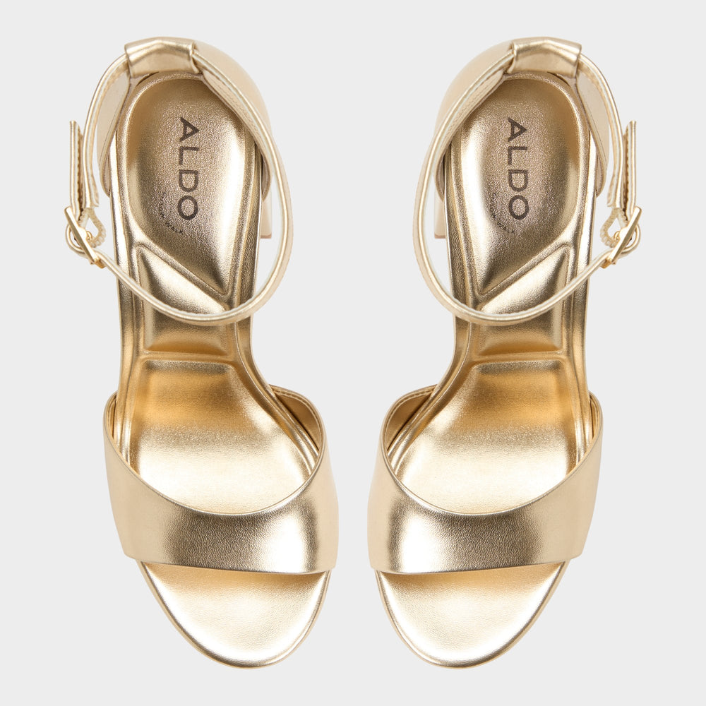 Aldo Enaegyn 2.0 in Gold - Strappy heeled sandal, Platform Gold