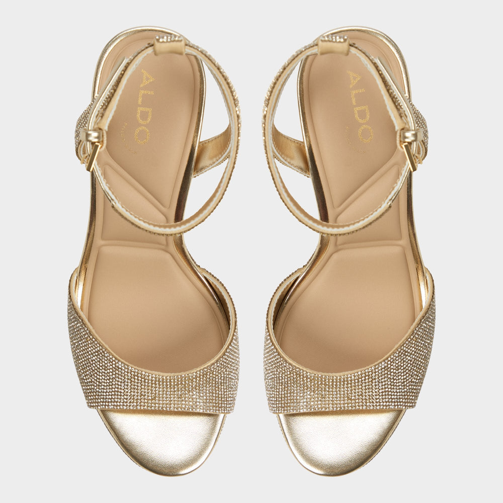 Aldo Alluring Champagne Women's Strappy sandals - Strappy heeled sandal, Platform Champagne