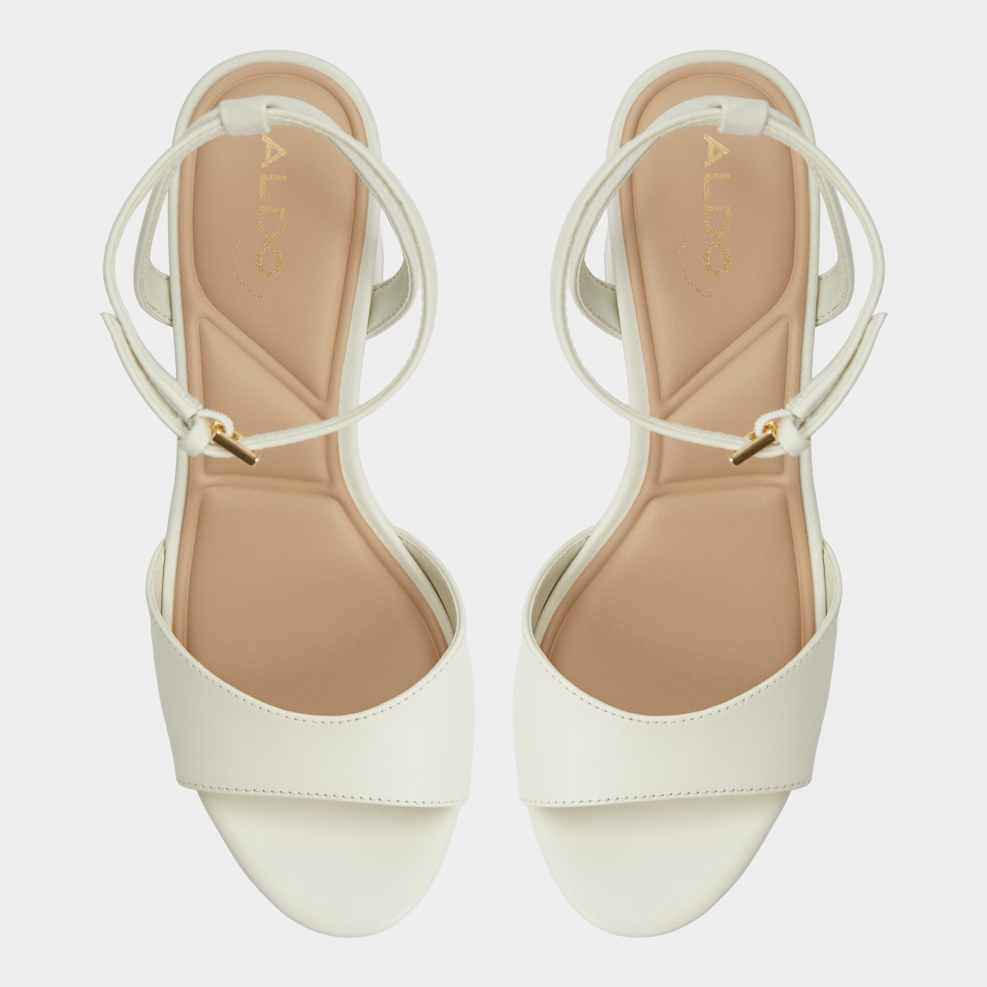 Aldo Gracious White/Bone Women's Block heels - Strappy heeled sandal, Block heel White/Bone