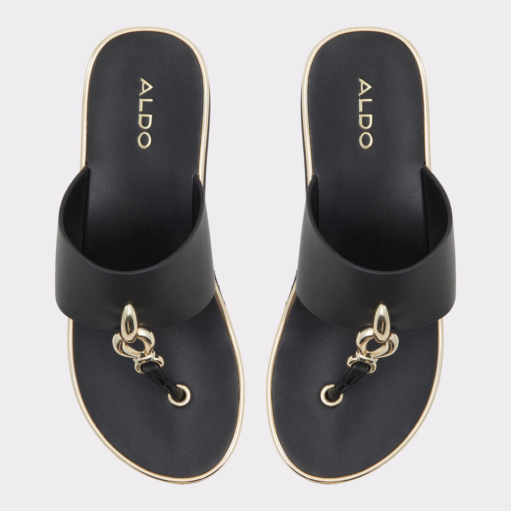 Aldo Penelopy Black Women's Wedges - Wedge sandal, Wedge heel Black