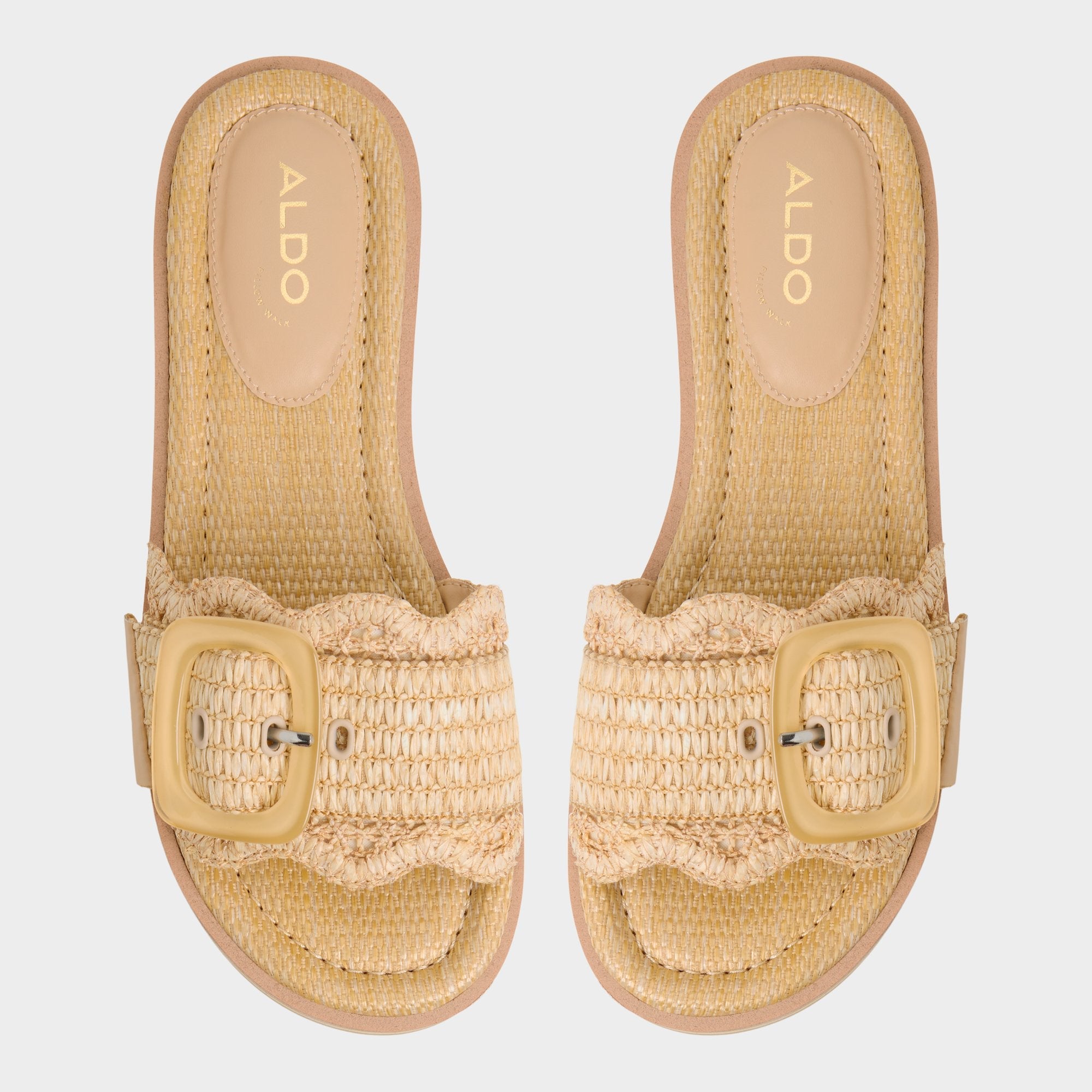 Aldo Wavynelly Light Beige Women's Flats - Slide sandal, Platform Light beige