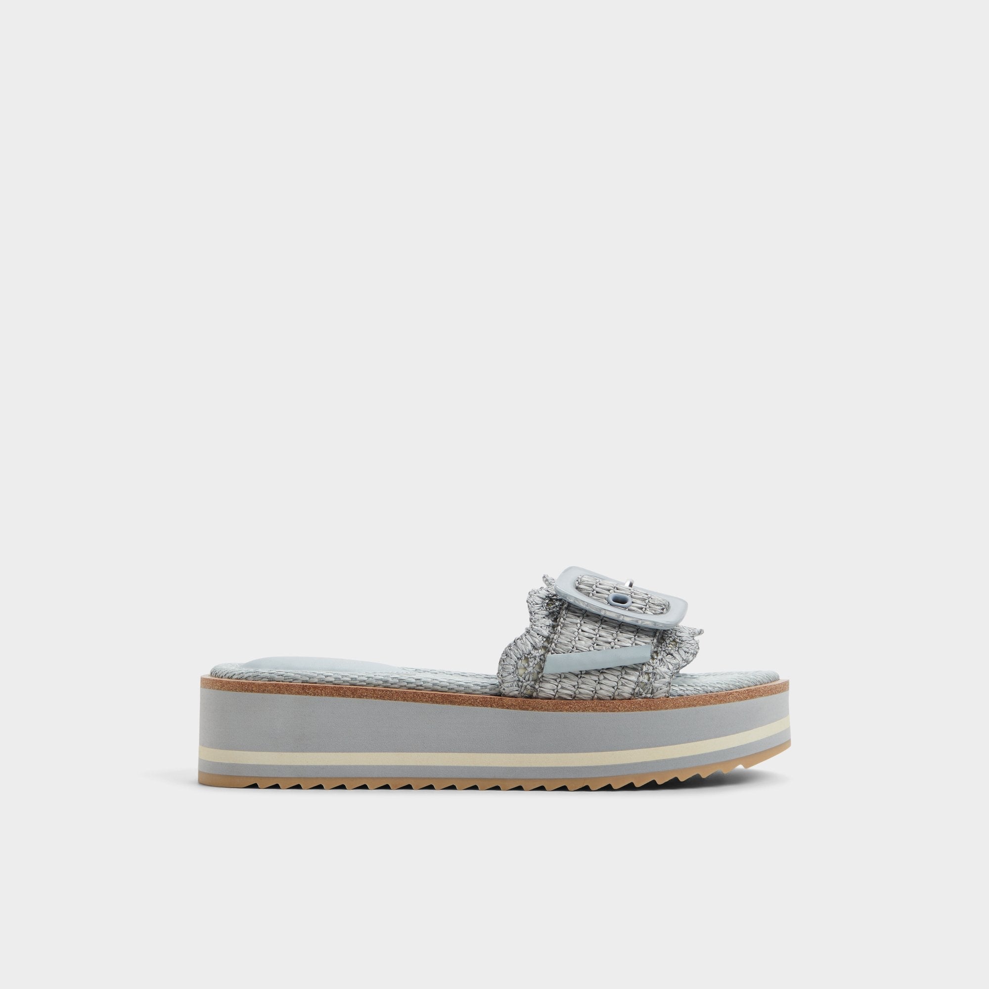 Aldo Wavynelly Other Blue Women's Flats - Slide sandal, Platform Other Blue