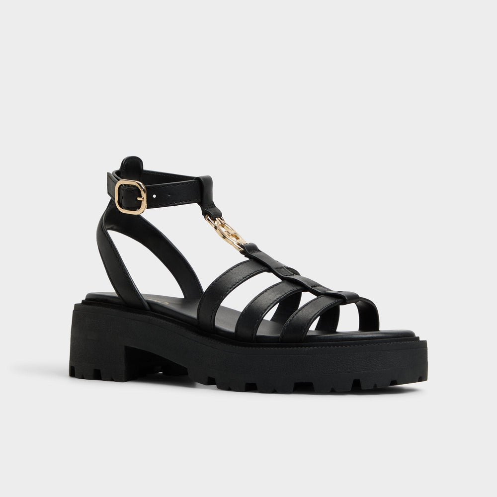 Aldo Lamington Black Women's Strappy sandals - Gladiator sandal, Lug sole Black