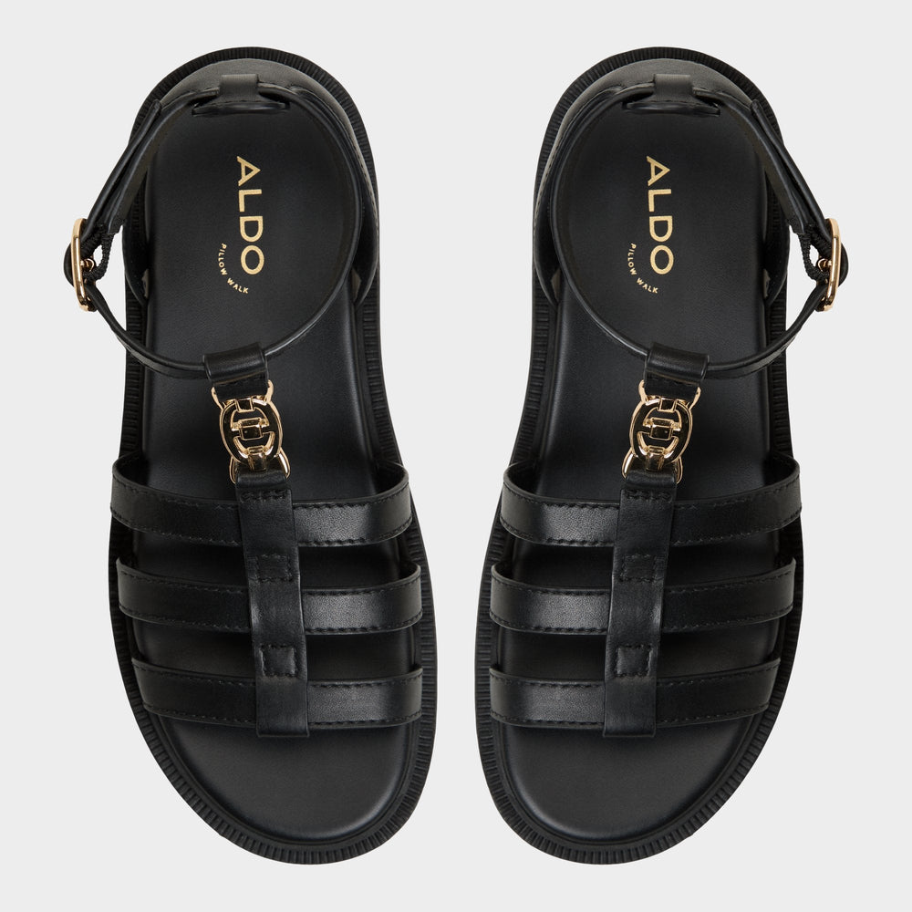 Aldo Lamington Black Women's Strappy sandals - Gladiator sandal, Lug sole Black