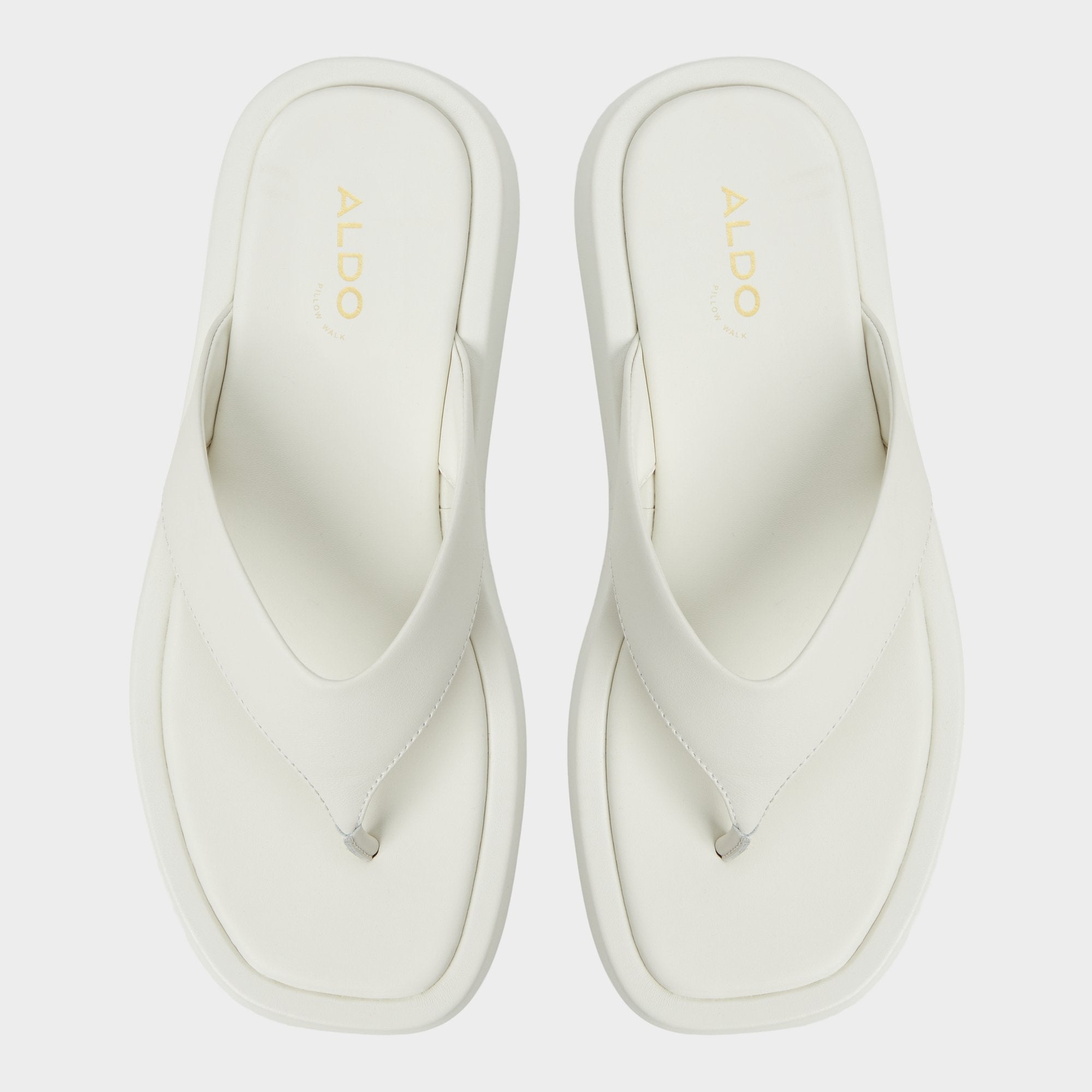Aldo Grettle White/Bone Women's Flats - Flip flop, Flatform White/bone