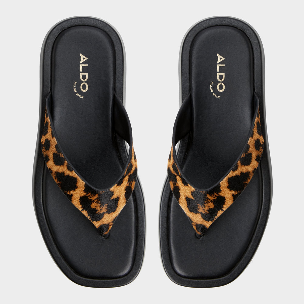 Aldo Grettle Brown Multi Women's Flats - Flip flop, Platform Brown Multi
