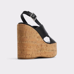 Aldo Sandcastle Black Women's Platform sandals - Strappy wedge sandal Black