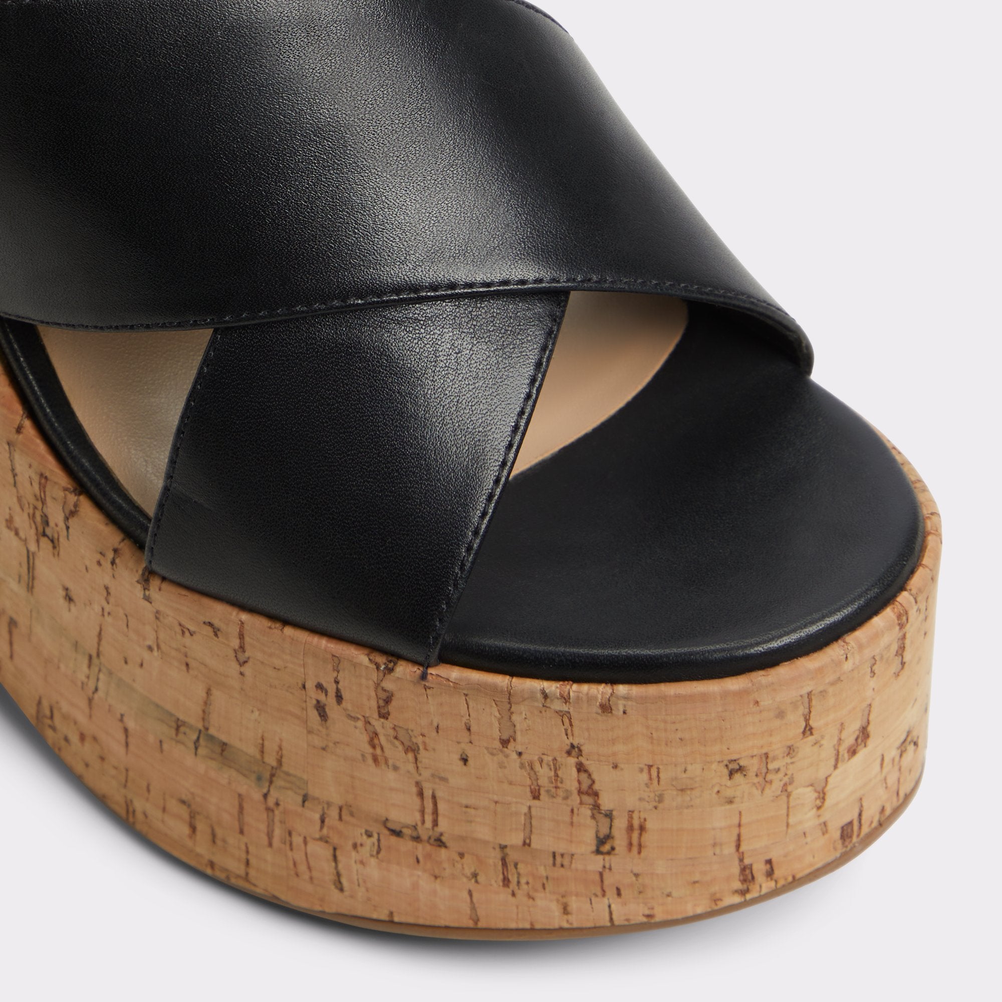 Aldo Sandcastle Black Women's Platform sandals - Strappy wedge sandal Black
