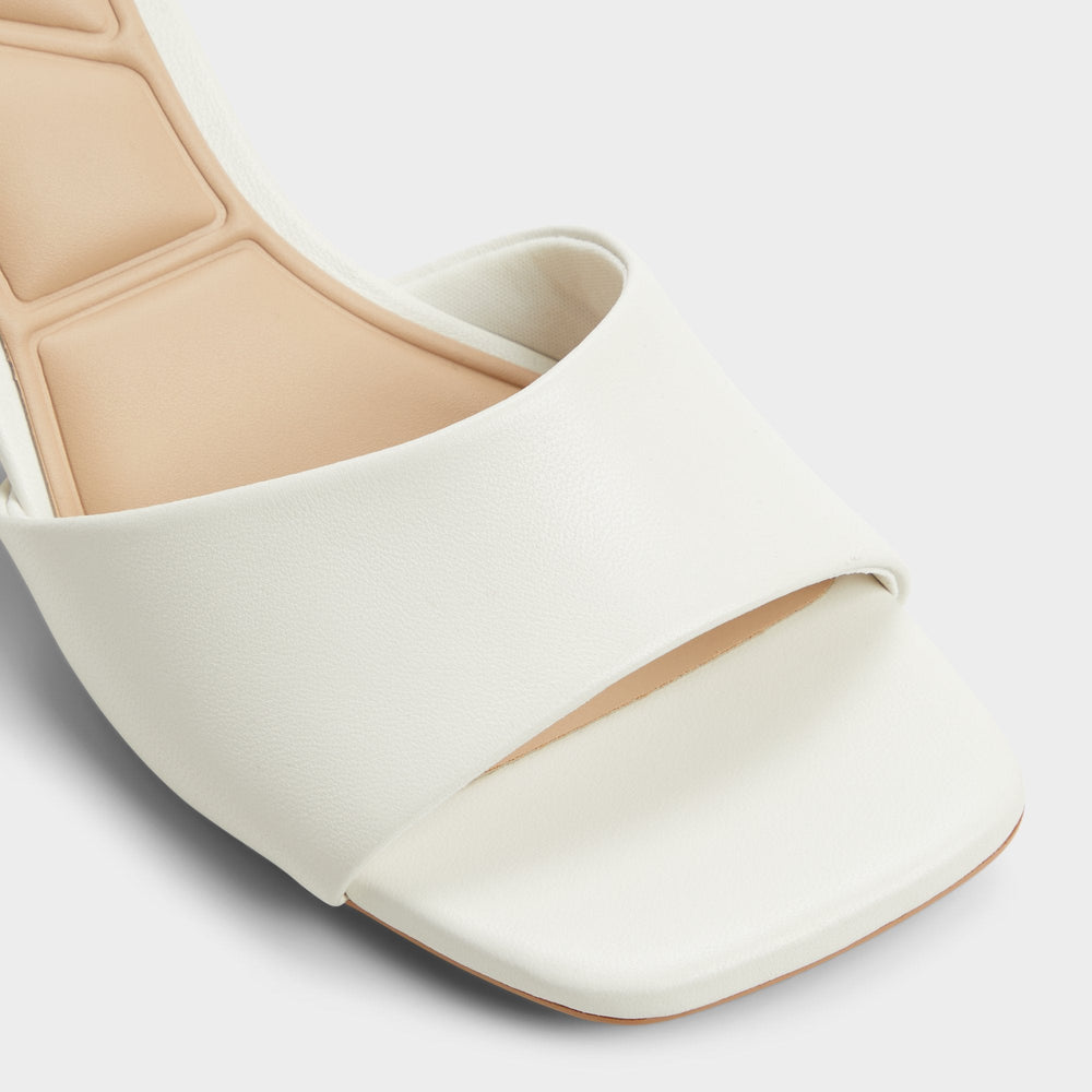 Aldo Tisha White Women's Heeled mules - Heeled mule, Block heel White