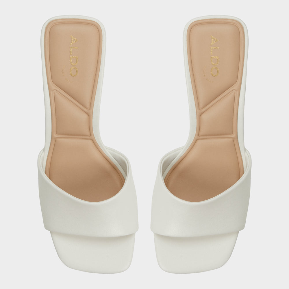 Aldo Tisha White Women's Heeled mules - Heeled mule, Block heel White