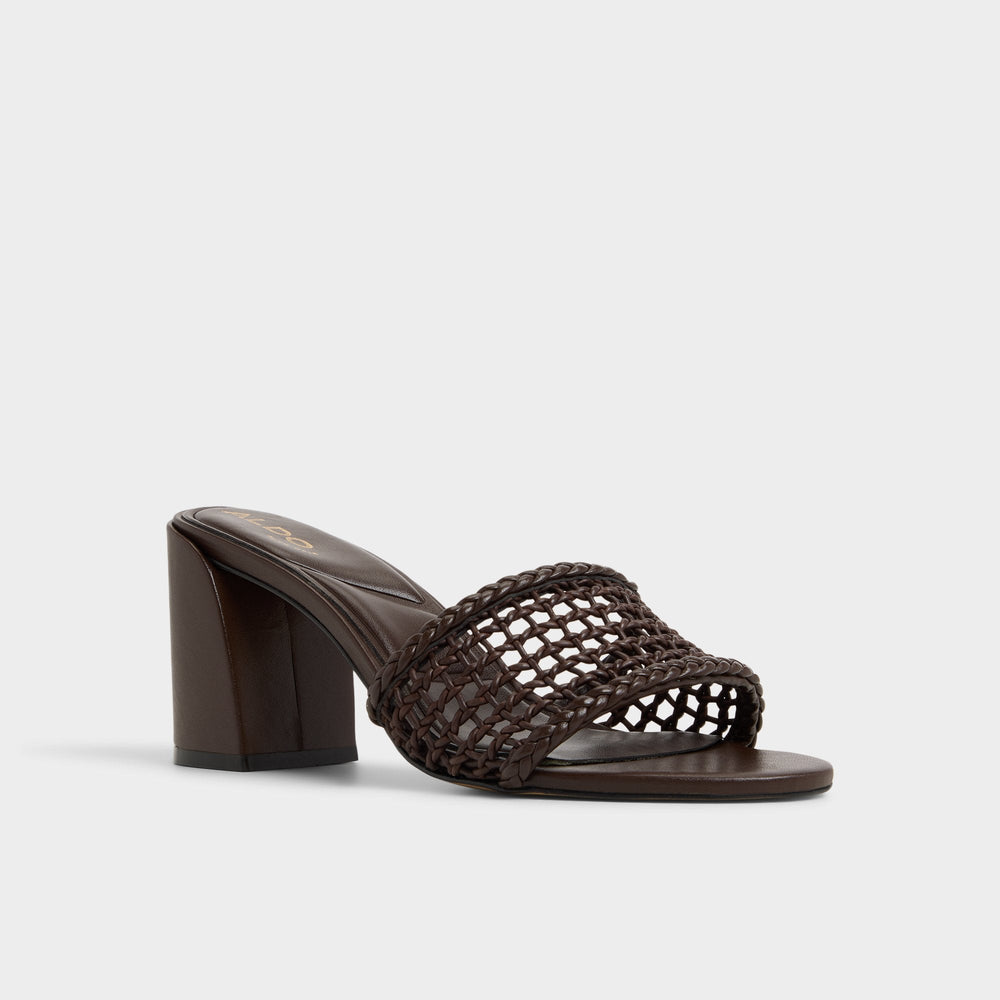Aldo Beachdate Dark Brown Women's Block heels - Heeled mule, Block heel Dark Brown