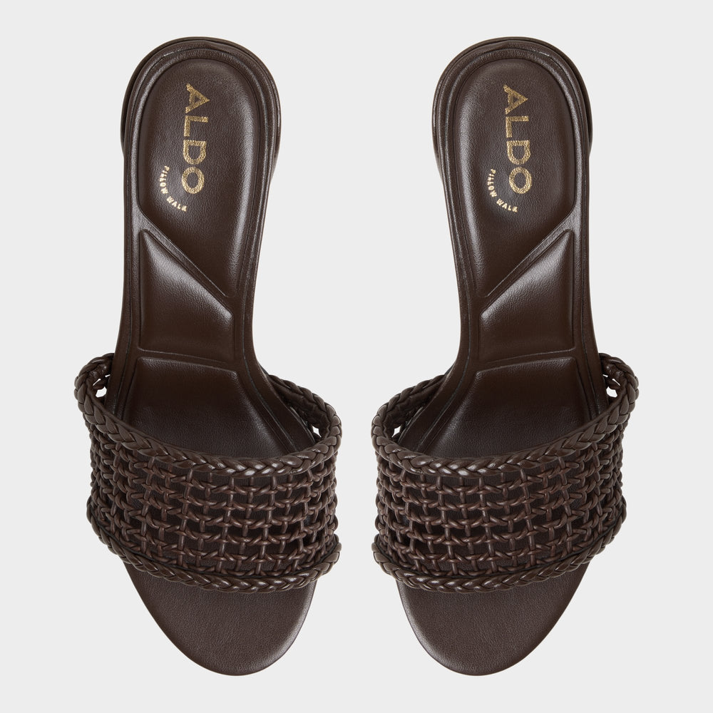 Aldo Beachdate Dark Brown Women's Block heels - Heeled mule, Block heel Dark Brown