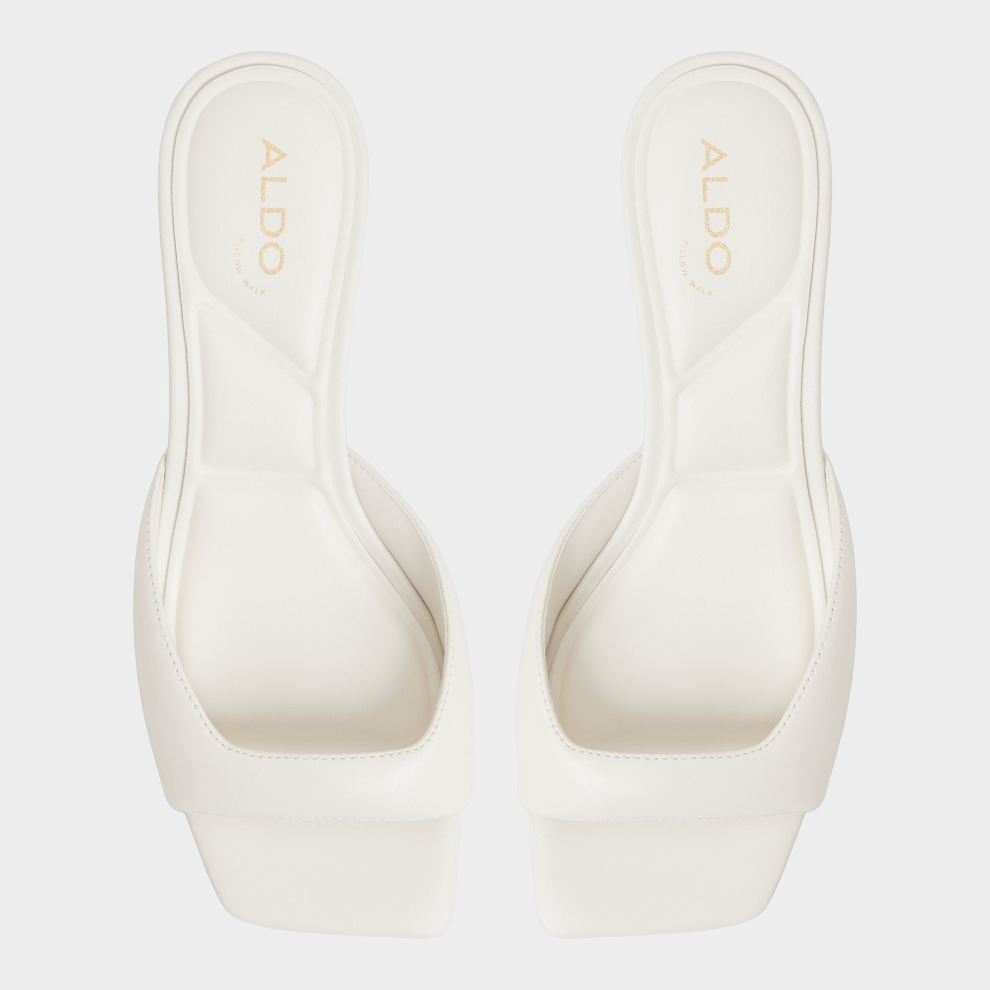 Aldo Aneky in White Bone - Heeled mule, Block heel White/Bone