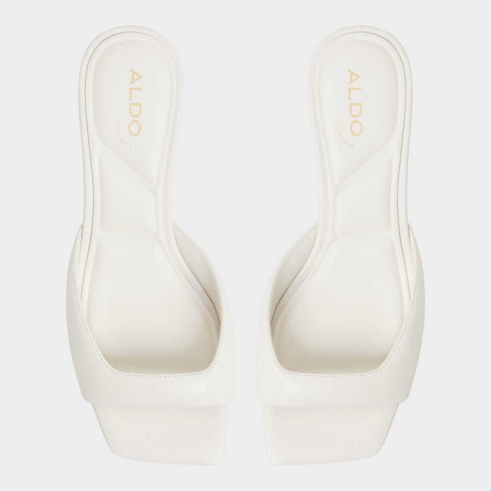 Aldo Aneky in White Bone - Heeled mule, Block heel White/Bone