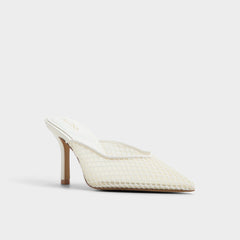 Aldo Gamilia Open White Textile Mesh Women's Kitten heels - Heeled mule, Kitten heel Open White