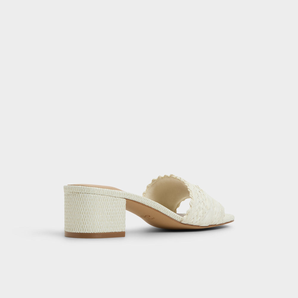 Aldo Claudina White/Bone Women's Block heels - Heeled mule, Block heel White/bone