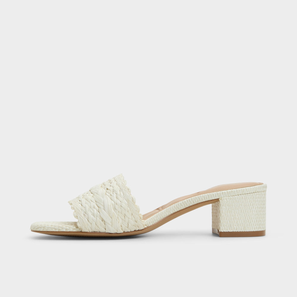 Aldo Claudina White/Bone Women's Block heels - Heeled mule, Block heel White/bone