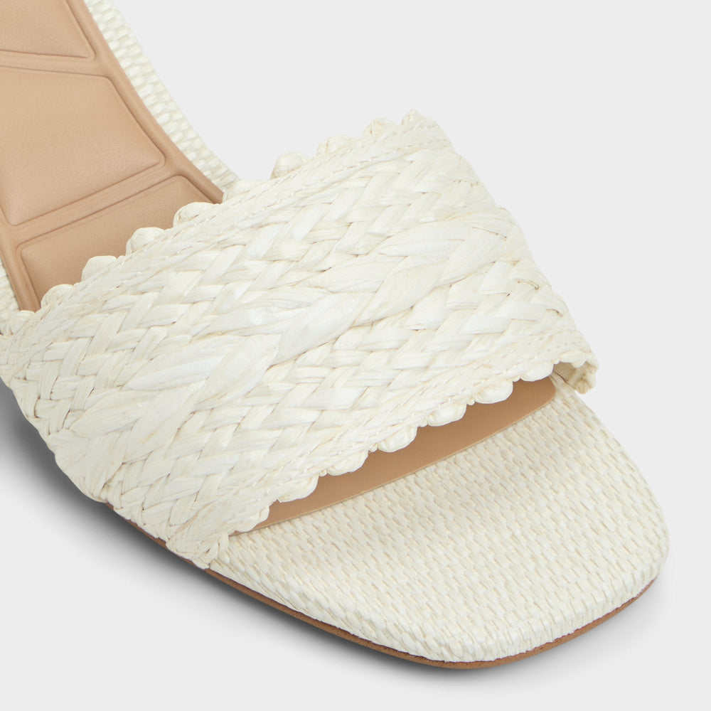 Aldo Claudina White/Bone Women's Block heels - Heeled mule, Block heel White/bone