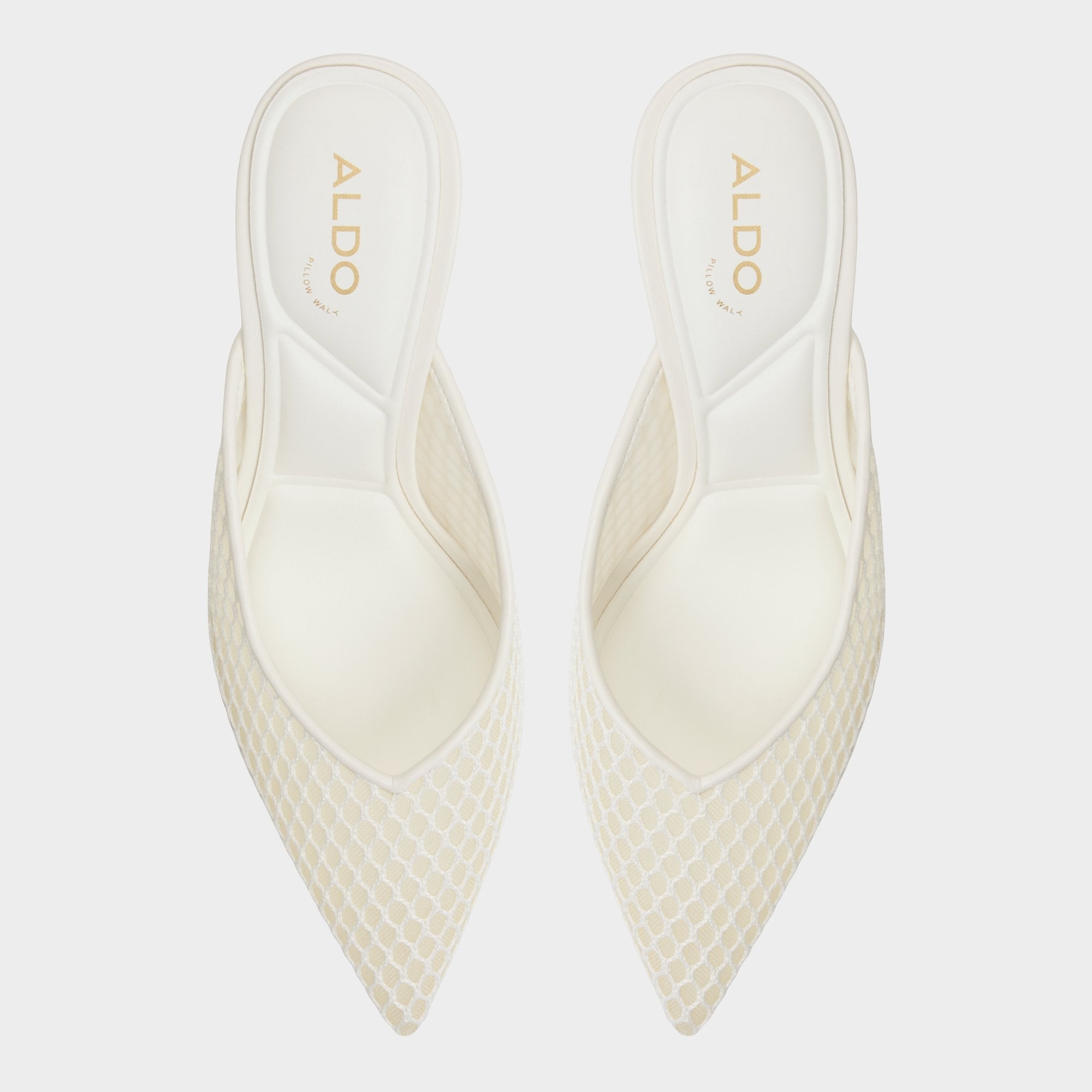 Aldo Gamilia Open White Textile Mesh Women's Mesh - Heeled mule, Stiletto heel Open white