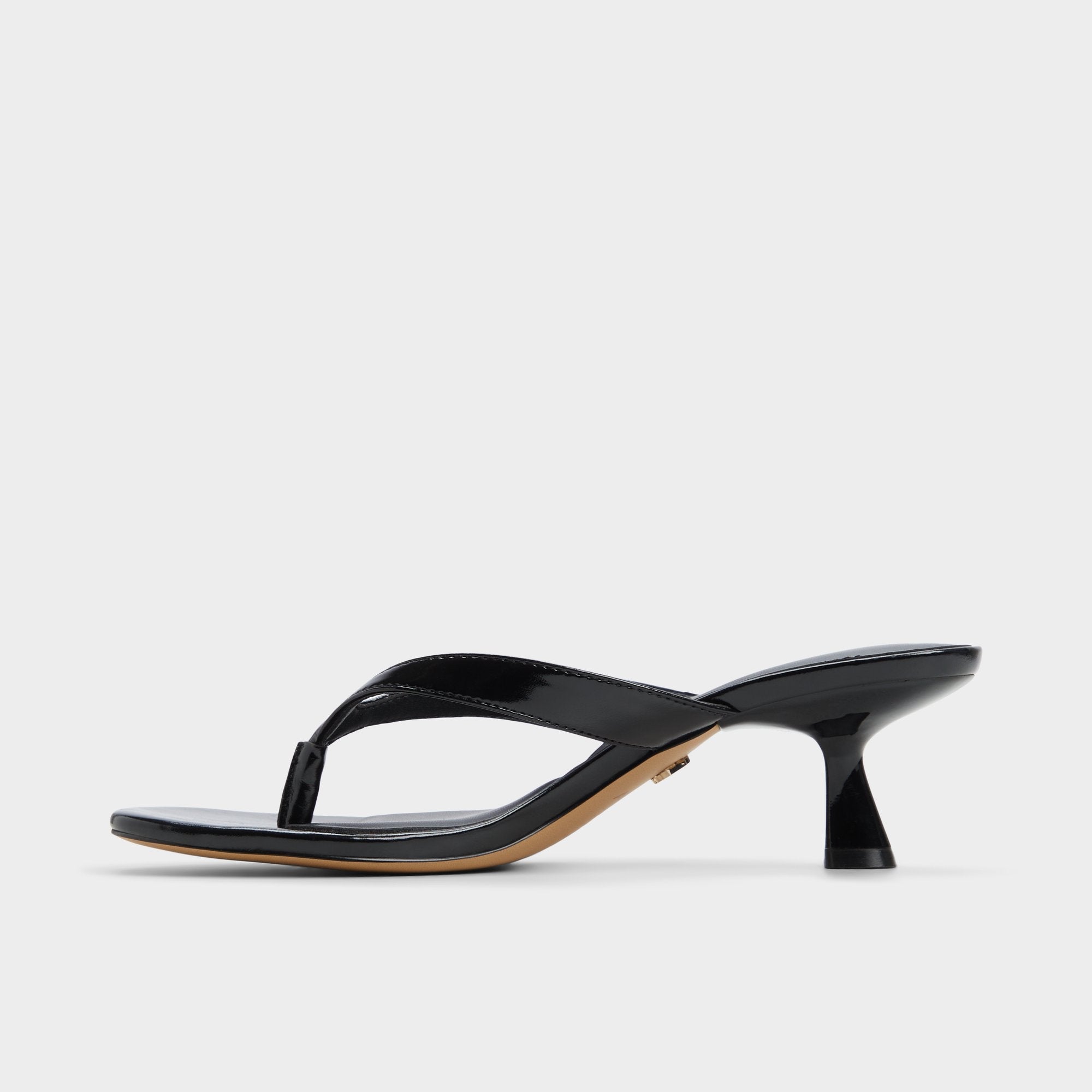 Aldo Jump Black Women's Strappy sandals - Heeled flip flop, Kitten heel Black