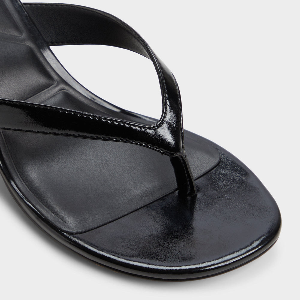 Aldo Jump Black Women's Strappy sandals - Heeled flip flop, Kitten heel Black