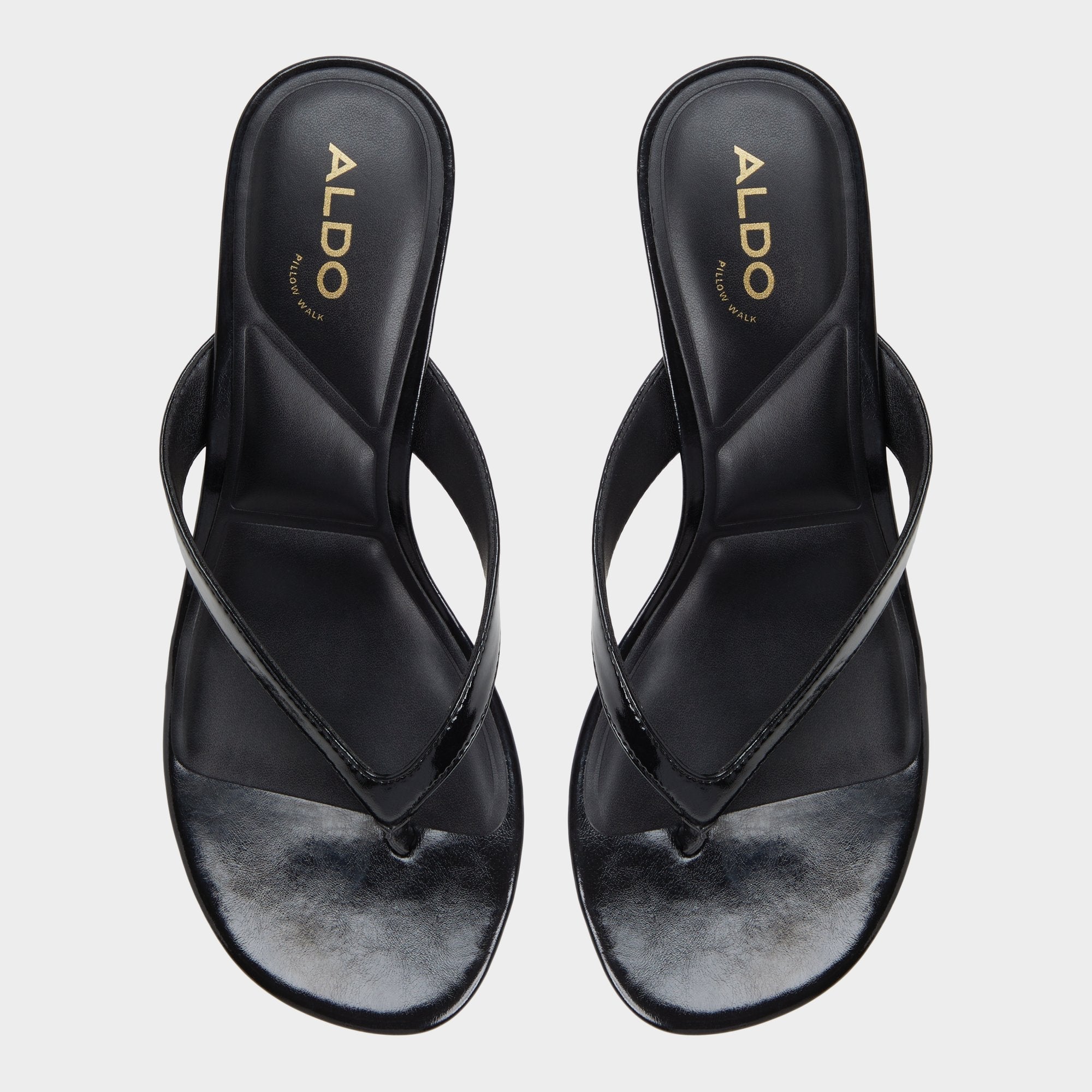 Aldo Jump Black Women's Strappy sandals - Heeled flip flop, Kitten heel Black