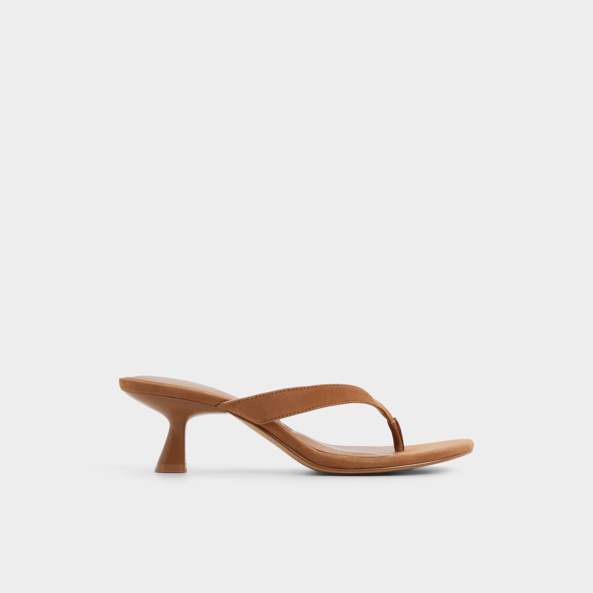 Aldo Jump in Medium Brown - Heeled flip flop, Kitten heel Medium brown