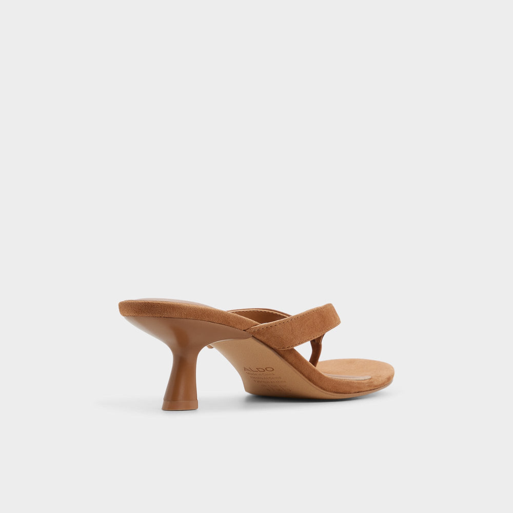 Aldo Jump in Medium Brown - Heeled flip flop, Kitten heel Medium brown