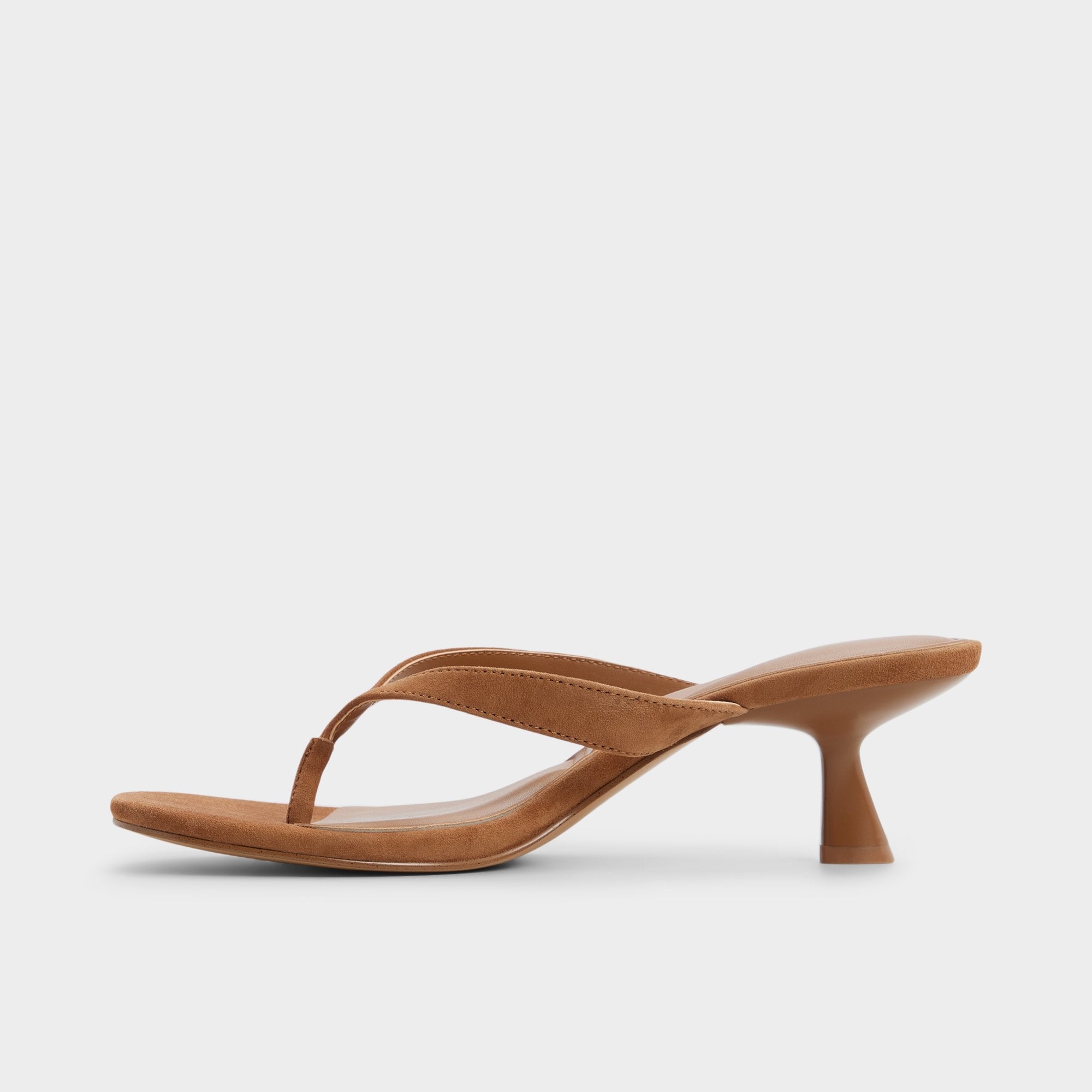 Aldo Jump in Medium Brown - Heeled flip flop, Kitten heel Medium brown
