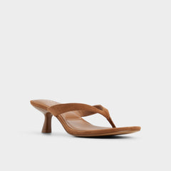 Aldo Jump in Medium Brown - Heeled flip flop, Kitten heel Medium brown