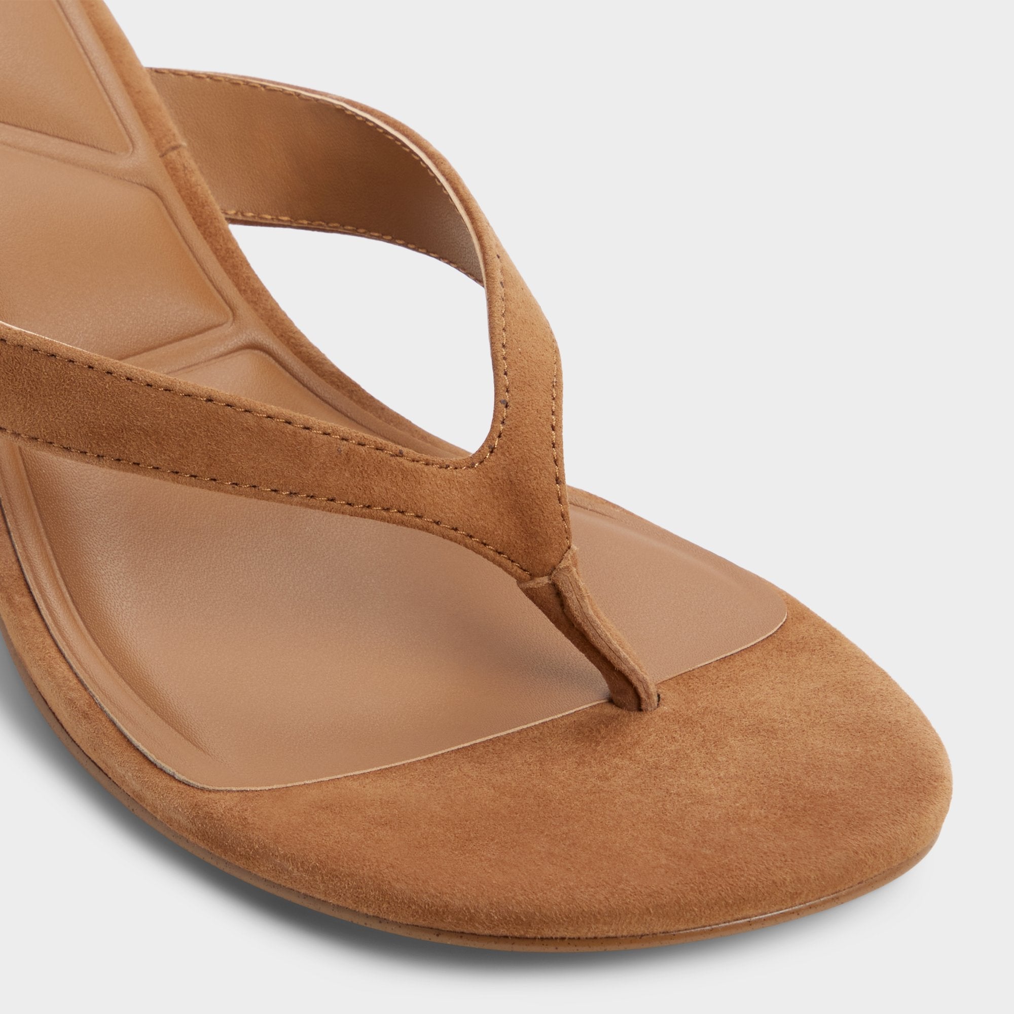 Aldo Jump in Medium Brown - Heeled flip flop, Kitten heel Medium brown