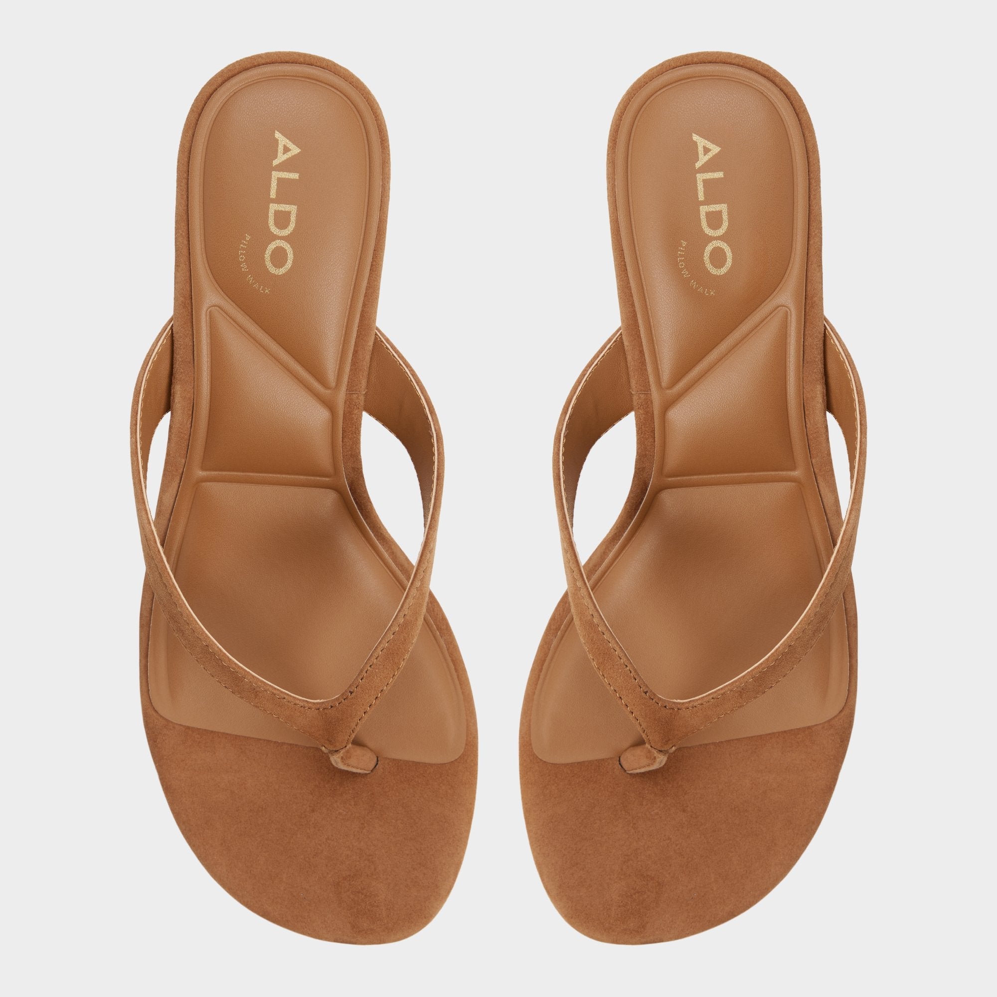 Aldo Jump in Medium Brown - Heeled flip flop, Kitten heel Medium brown