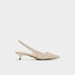 Aldo Violettia in Light Beige - Sling back high heel, Kitten heel Light beige