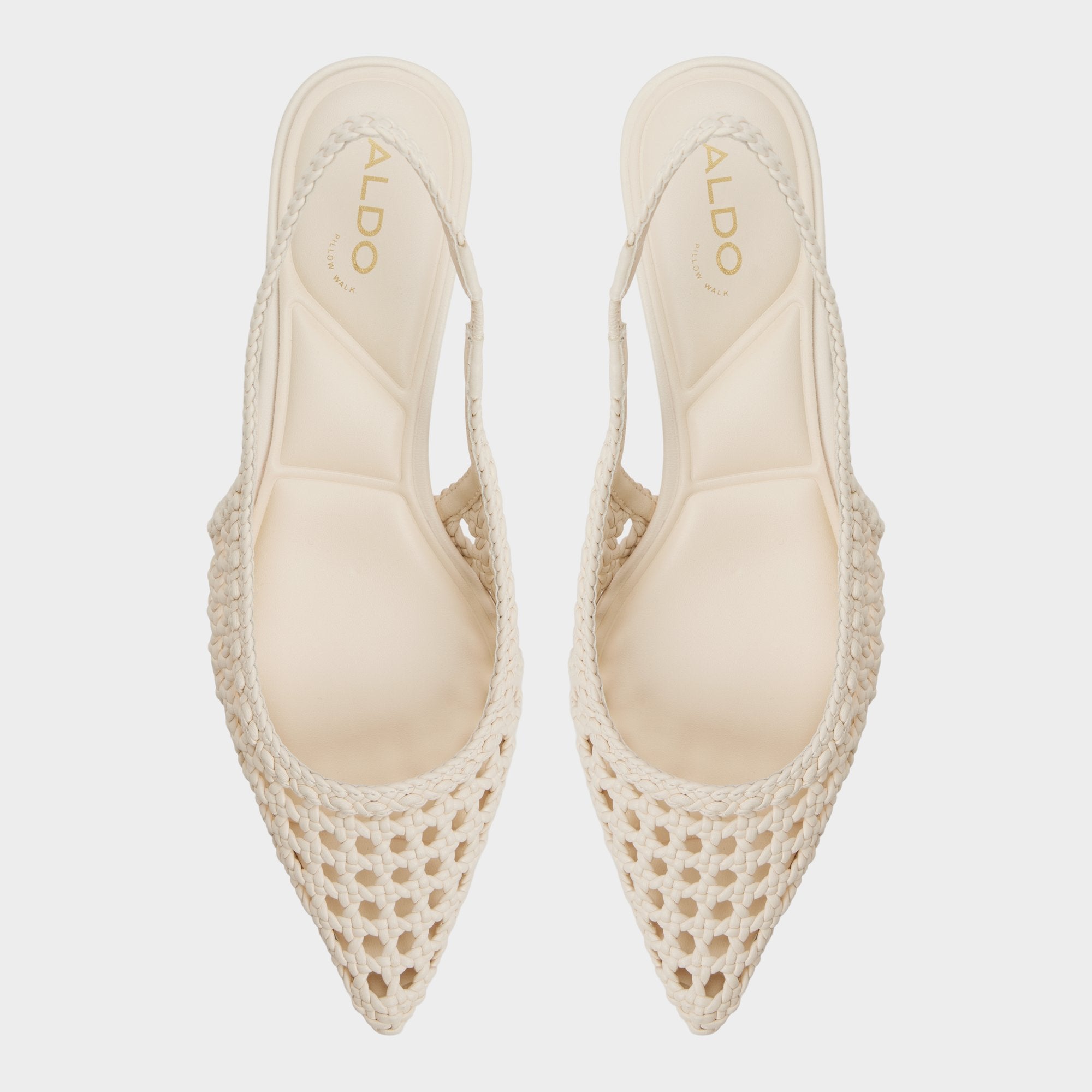 Aldo Violettia in Light Beige - Sling back high heel, Kitten heel Light beige