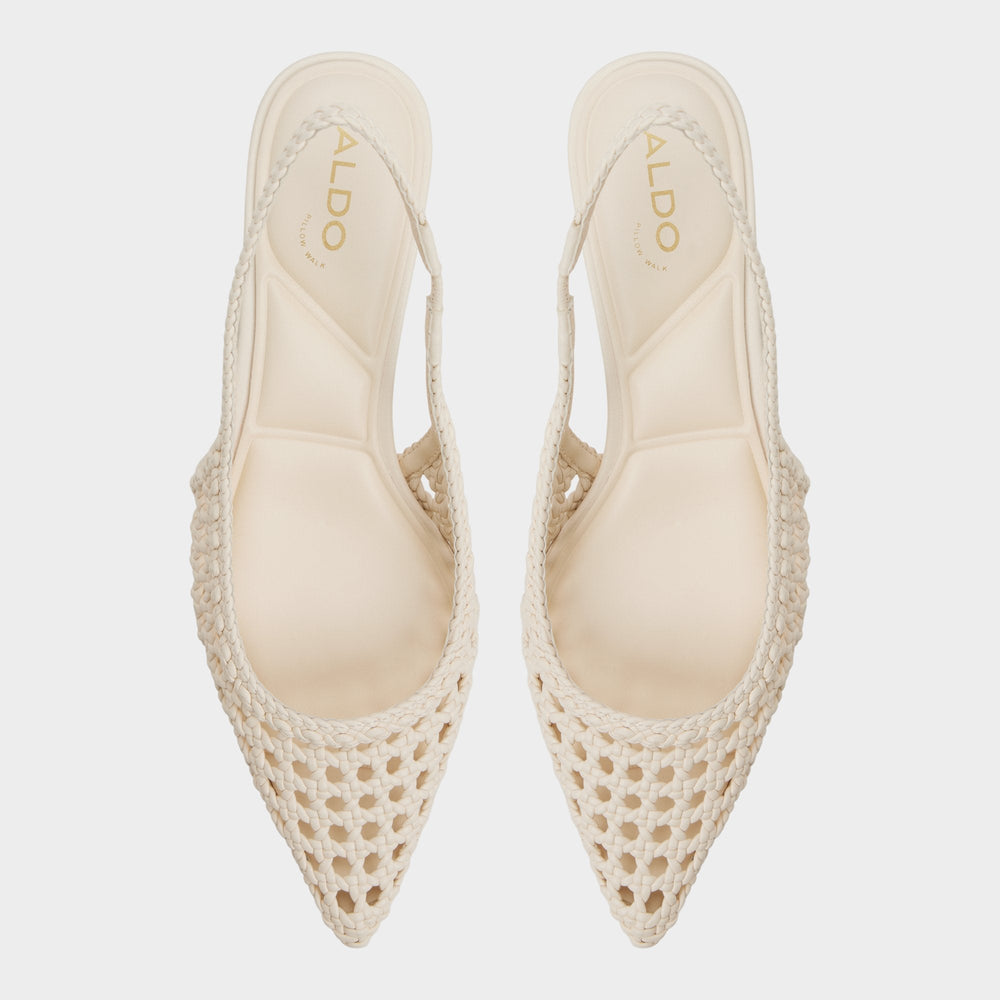 Aldo Violettia in Light Beige - Sling back high heel, Kitten heel Light beige