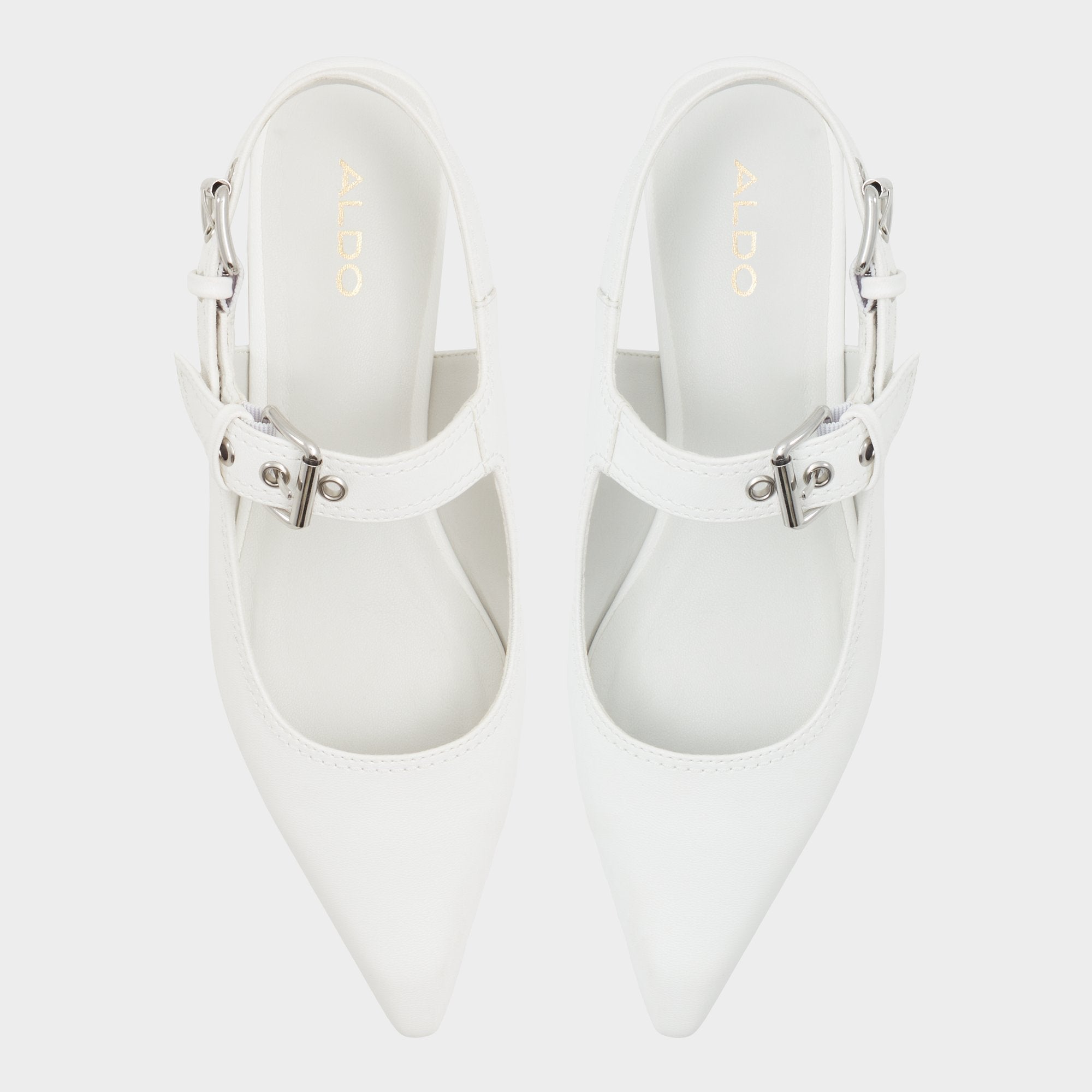 Aldo Kellya White Women's Slingbacks - Sling back high heel, Kitten heel White