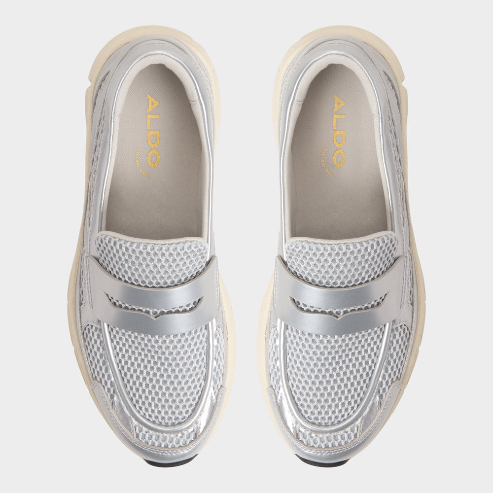 Aldo Loffy in Silver - Loafer, Jogger sole Silver