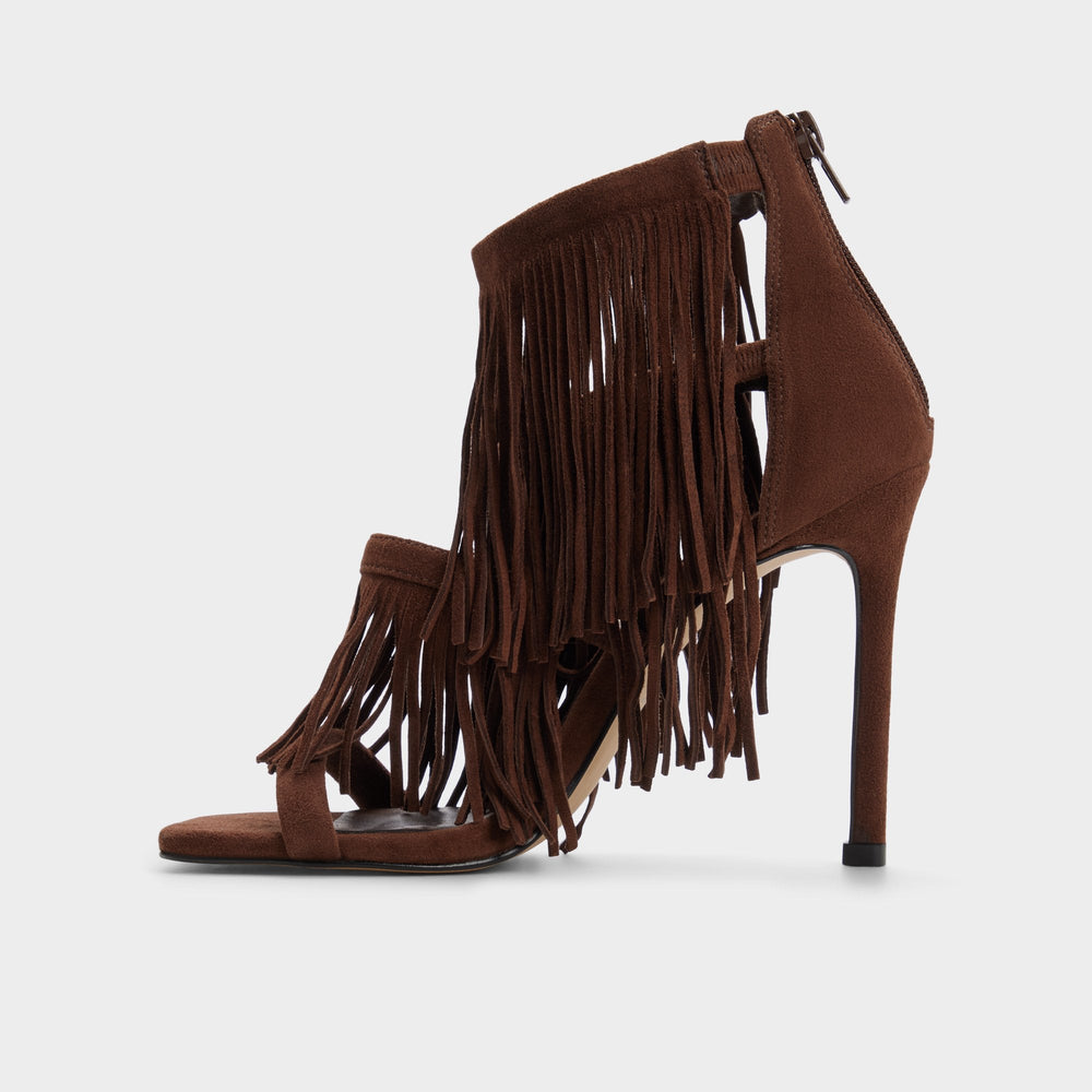 Aldo Nahana in Dark Brown - Strappy heeled sandal, Stiletto heel Dark brown
