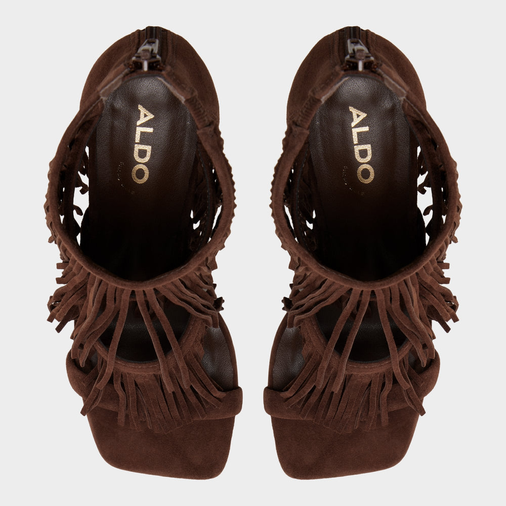 Aldo Nahana in Dark Brown - Strappy heeled sandal, Stiletto heel Dark brown