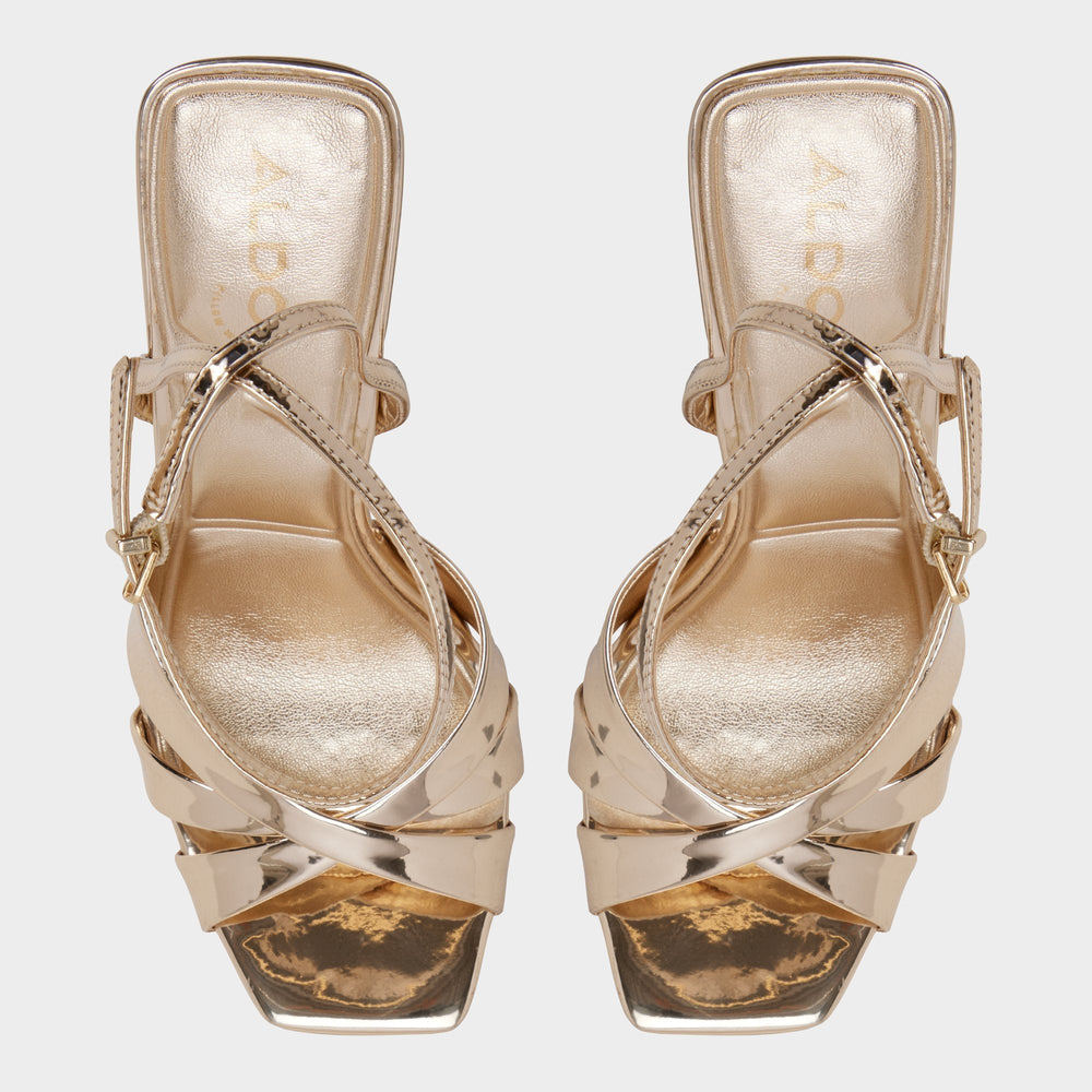 Aldo Meteora in Gold - Strappy heeled sandal, Stiletto heel Gold
