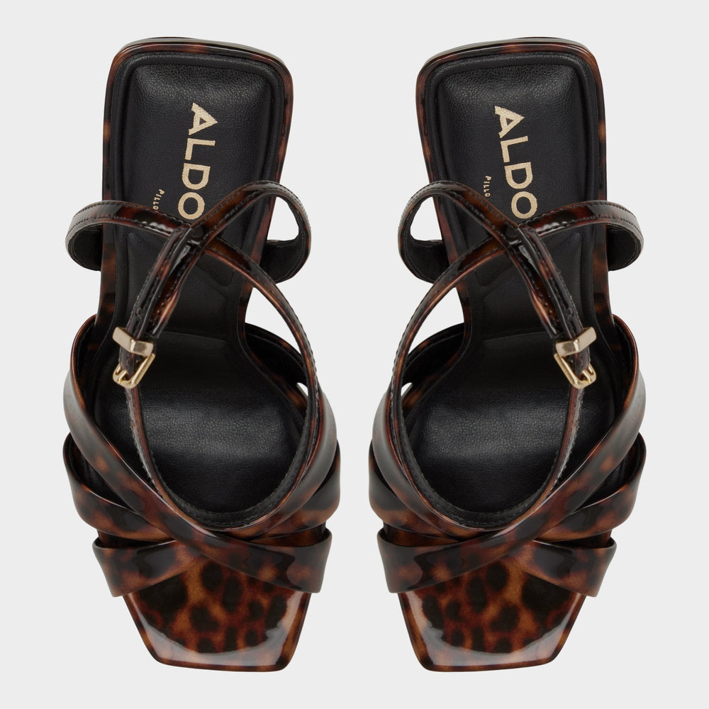 Aldo Meteora in Open Brown - Strappy heeled sandal, Stiletto heel Open brown
