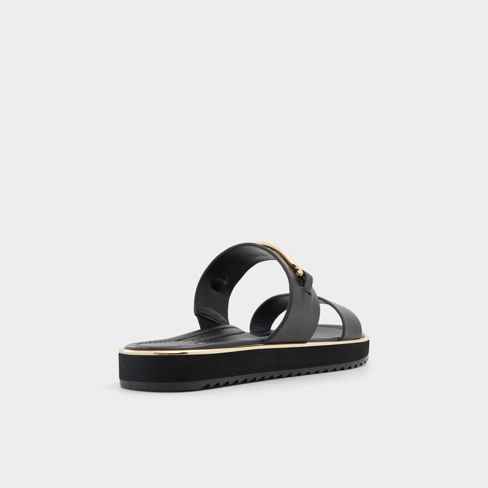 Aldo Lagoon Other Black Women's Strappy sandals - Strappy flat sandal, Footbed sandal Other black