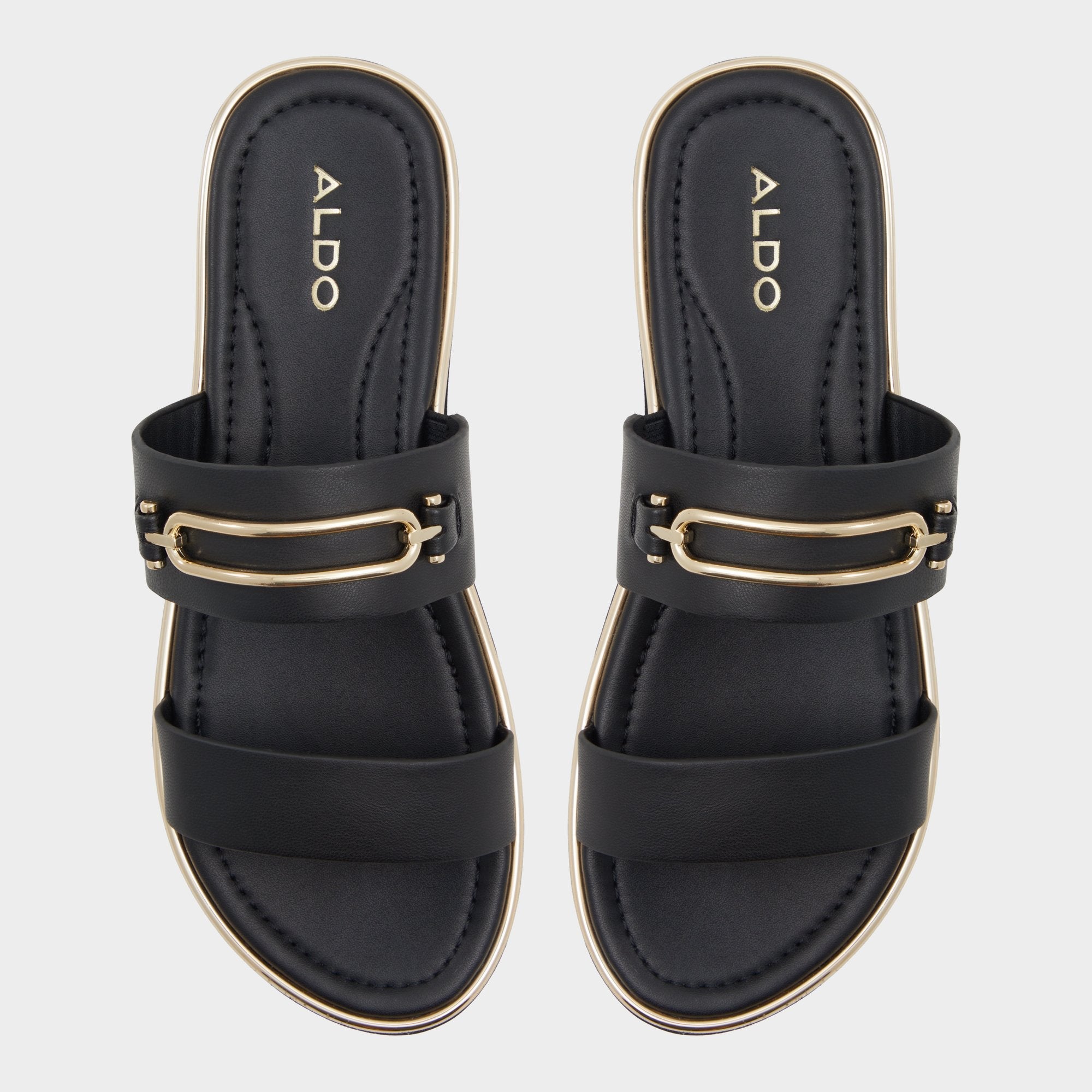 Aldo Lagoon Other Black Women's Strappy sandals - Strappy flat sandal, Footbed sandal Other black