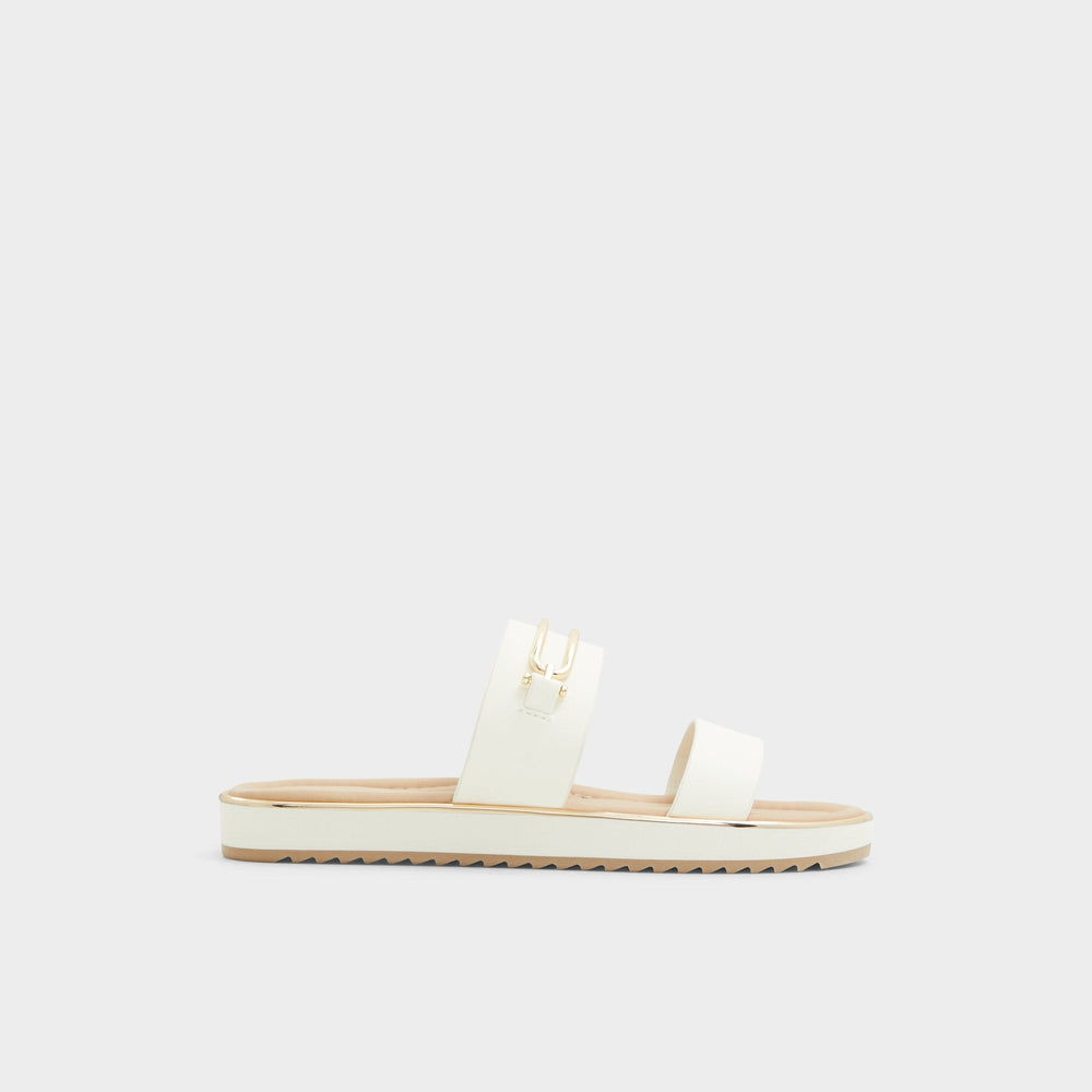 Aldo Lagoon White Women's Strappy sandals - Slide sandal, Footbed sandal White