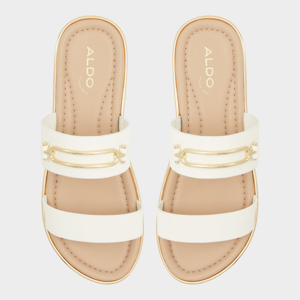 Aldo Lagoon White Women's Strappy sandals - Slide sandal, Footbed sandal White
