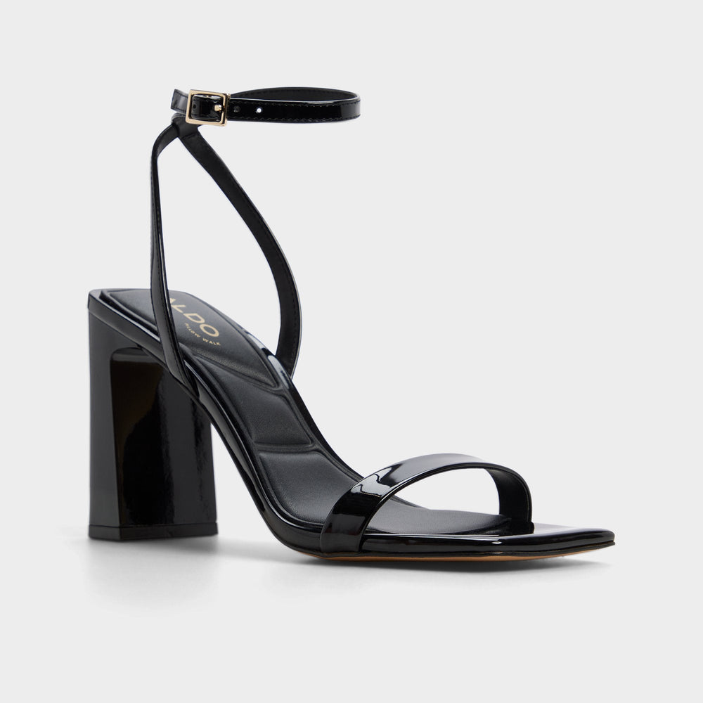 Aldo Azzira in Black - Strappy heeled sandal, Block heel Black