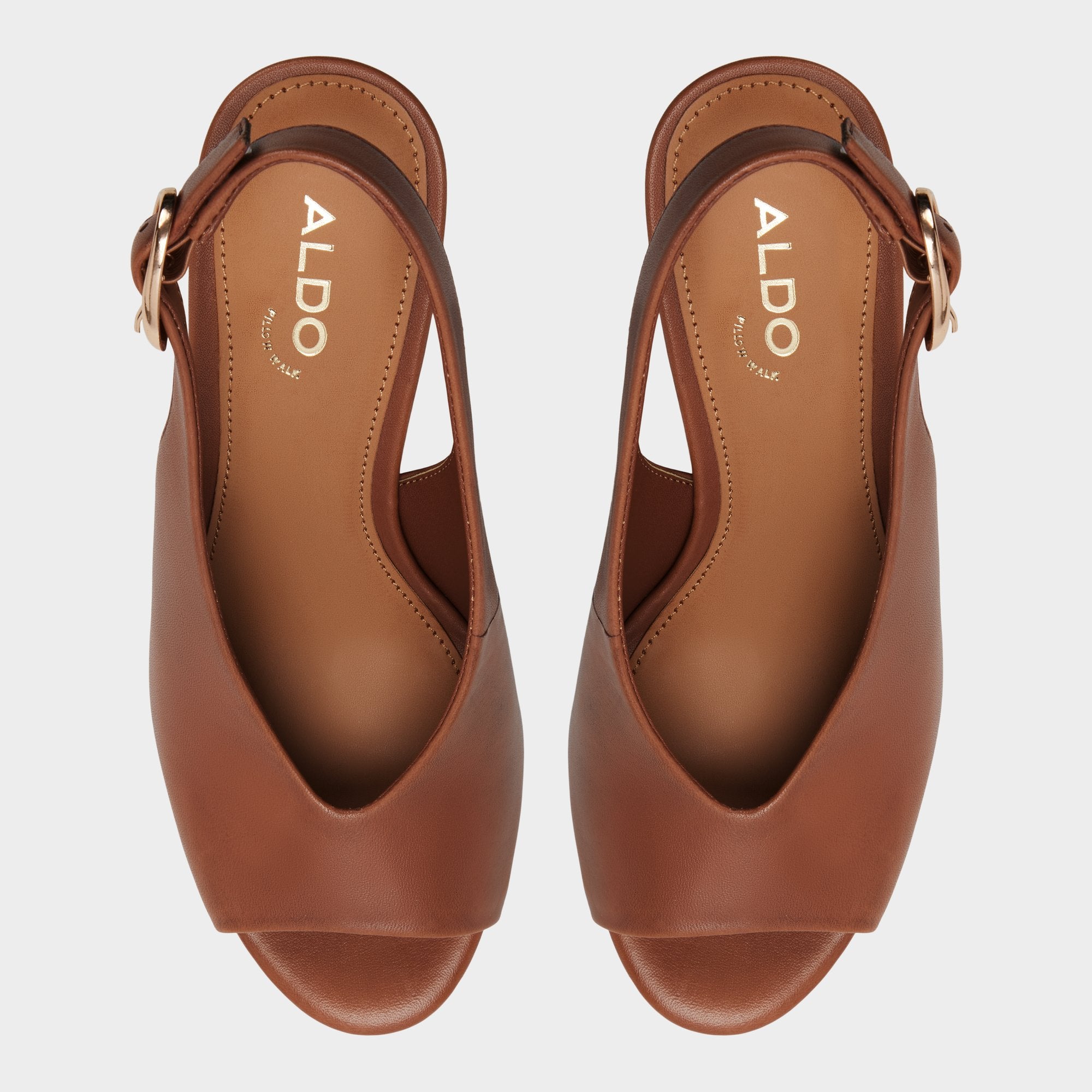 Aldo Tatianah in Dark Brown - Sling back heeled sandal, Wedge heel Dark brown